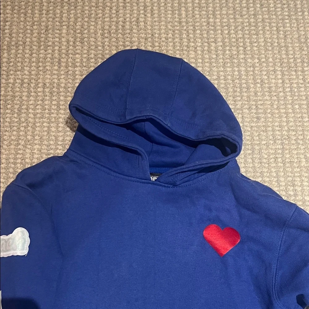 Vibrant Blue Kids Hoodie with Fun Patches - Picture 5 of 6